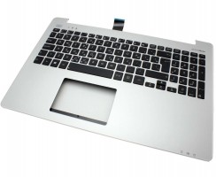 Tastatura Asus  S551LB neagra cu Palmrest argintiu. Keyboard Asus  S551LB neagra cu Palmrest argintiu. Tastaturi laptop Asus  S551LB neagra cu Palmrest argintiu. Tastatura notebook Asus  S551LB neagra cu Palmrest argintiu