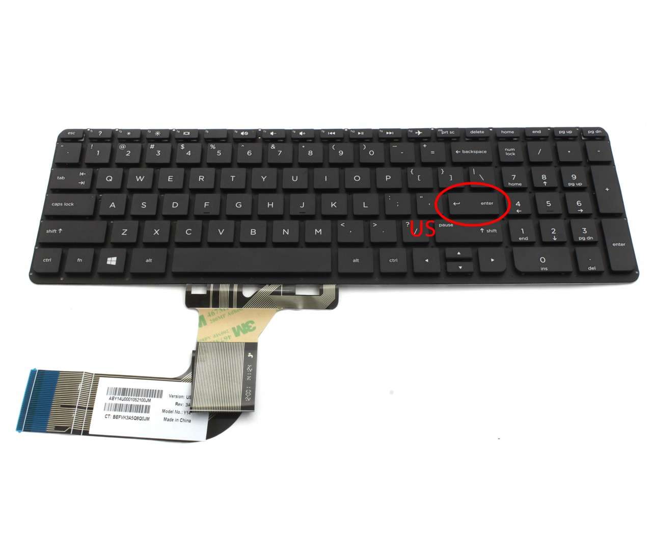 Tastatura HP Pavilion 17 f100 layout US fara rama enter mic