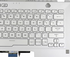 Tastatura Asus ROG Zephyrus GA401 Argintie cu Palmrest Argintiu fara TouchPad iluminata backlit