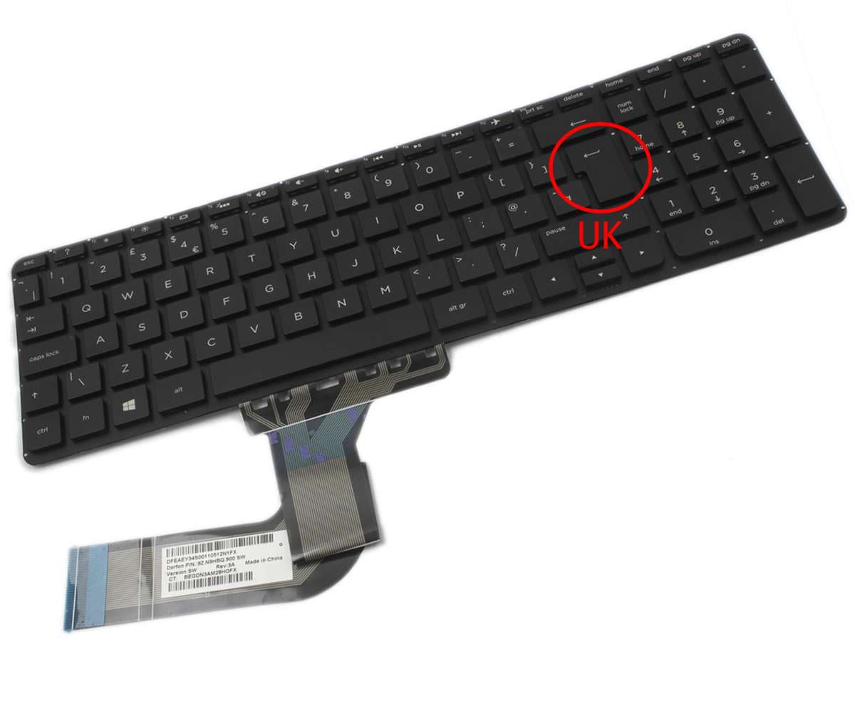 Tastatura HP Pavilion 15 p000 layout UK fara rama enter mare