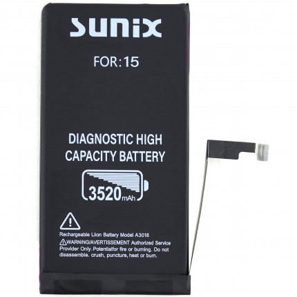 Baterie Acumulator iPhone 15 SUNIX GENUINE CALIBRABILA High Capacity 3550mAh