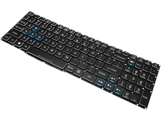 Tastatura Acer Predator Helios 300 PH315-52 Neagra cu Taste Albe  iluminata backlit. Keyboard Acer Predator Helios 300 PH315-52 Neagra cu Taste Albe . Tastaturi laptop Acer Predator Helios 300 PH315-52 Neagra cu Taste Albe . Tastatura notebook Acer Predator Helios 300 PH315-52 Neagra cu Taste Albe