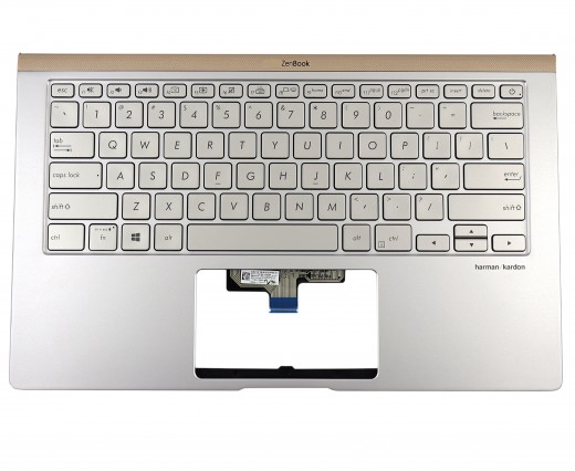 Tastatura Asus 13N1-60A0H31 Argintie cu Palmrest Argintiu iluminata backlit. Keyboard Asus 13N1-60A0H31 Argintie cu Palmrest Argintiu. Tastaturi laptop Asus 13N1-60A0H31 Argintie cu Palmrest Argintiu. Tastatura notebook Asus 13N1-60A0H31 Argintie cu Palmrest Argintiu
