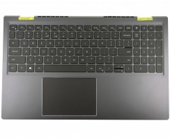 Tastatura Dell Vostro 15 V5510 Neagra cu Palmrest Gri iluminata backlit. Keyboard Dell Vostro 15 V5510 Neagra cu Palmrest Gri. Tastaturi laptop Dell Vostro 15 V5510 Neagra cu Palmrest Gri. Tastatura notebook Dell Vostro 15 V5510 Neagra cu Palmrest Gri