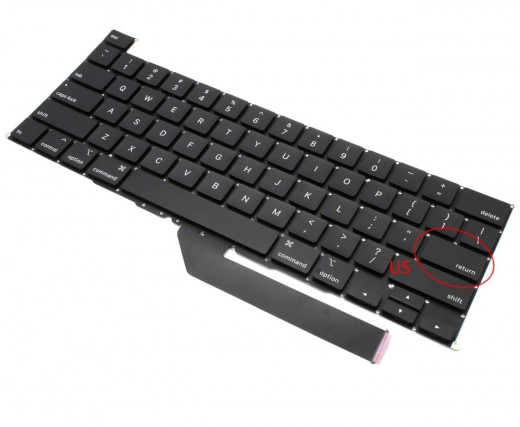 Tastatura Apple MacBook Pro Retina 16" A2141 2019 iluminata. Keyboard Apple MacBook Pro Retina 16" A2141 2019. Tastaturi laptop Apple MacBook Pro Retina 16" A2141 2019. Tastatura notebook Apple MacBook Pro Retina 16" A2141 2019