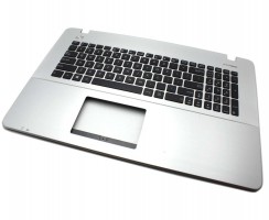 Tastatura Asus F1NYWU00677105C neagra cu Palmrest Argintiu. Keyboard Asus F1NYWU00677105C neagra cu Palmrest Argintiu. Tastaturi laptop Asus F1NYWU00677105C neagra cu Palmrest Argintiu. Tastatura notebook Asus F1NYWU00677105C neagra cu Palmrest Argintiu