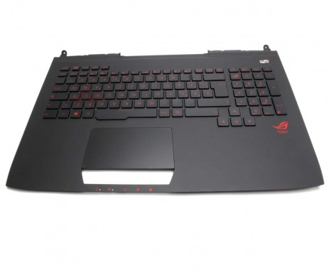 Tastatura Asus 0KNB0-E601IT00 neagra cu Palmrest negru iluminata backlit. Keyboard Asus 0KNB0-E601IT00 neagra cu Palmrest negru. Tastaturi laptop Asus 0KNB0-E601IT00 neagra cu Palmrest negru. Tastatura notebook Asus 0KNB0-E601IT00 neagra cu Palmrest negru