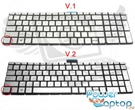 Tastatura HP Pavilion 15-BC argintie iluminata. Keyboard HP Pavilion 15-BC. Tastaturi laptop HP Pavilion 15-BC. Tastatura notebook HP Pavilion 15-BC