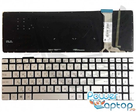 Tastatura Asus  N551JM gri iluminata. Keyboard Asus  N551JM. Tastaturi laptop Asus  N551JM. Tastatura notebook Asus  N551JM
