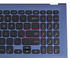 Tastatura Asus VivoBook X512DA Neagra cu Palmrest Albastru iluminata backlit