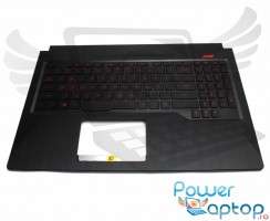 Tastatura Asus  FX503VM neagra cu Palmrest negru iluminata backlit. Keyboard Asus  FX503VM neagra cu Palmrest negru. Tastaturi laptop Asus  FX503VM neagra cu Palmrest negru. Tastatura notebook Asus  FX503VM neagra cu Palmrest negru