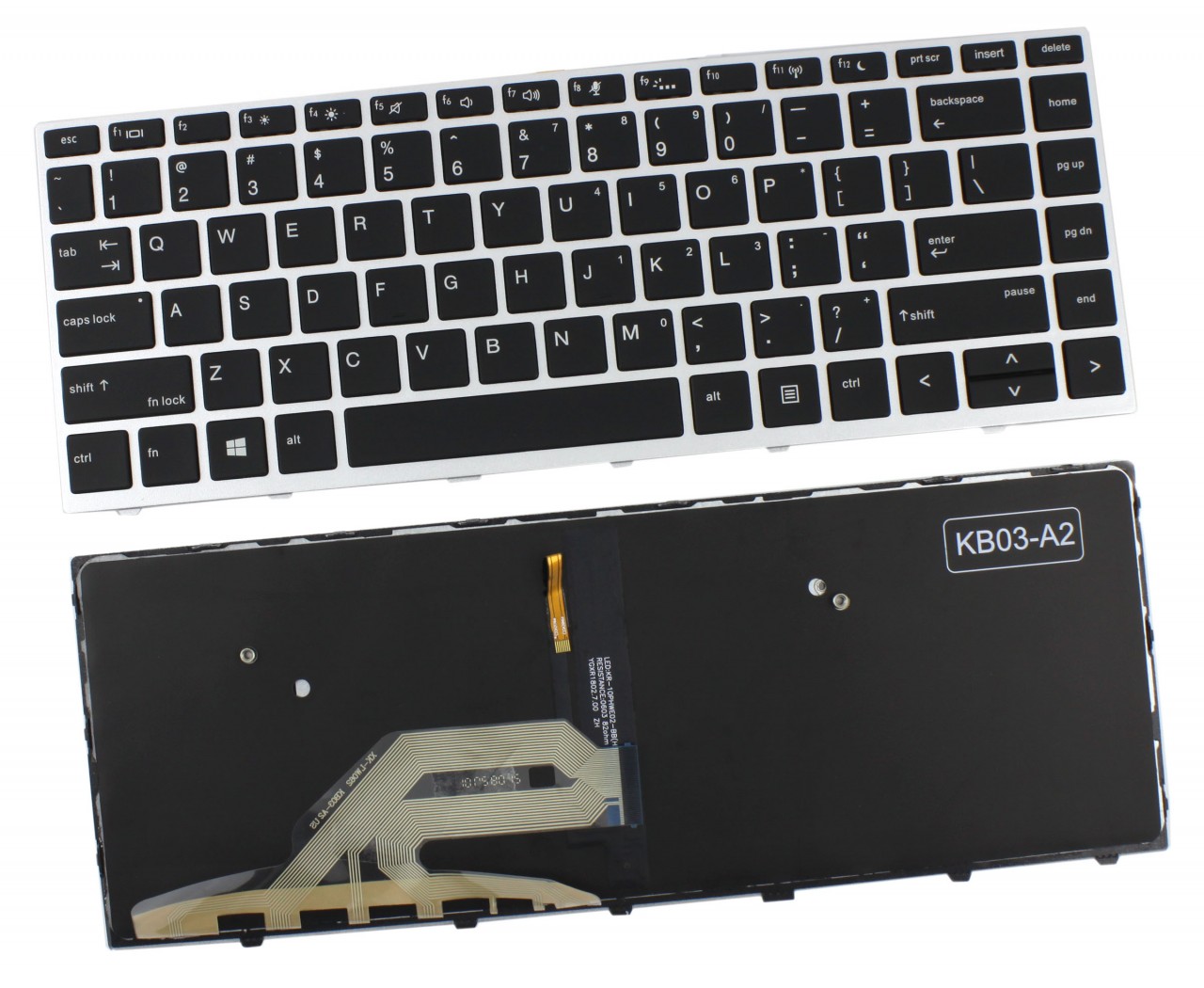 Tastatura HP ProBook 440 G5 Neagra cu Rama Argintie iluminata backlit (Neagra) (Neagra)