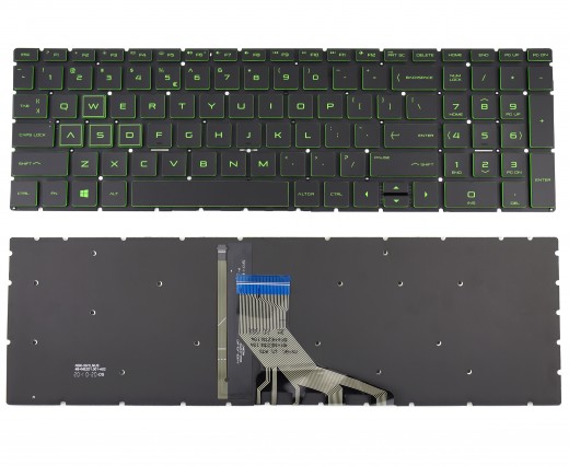 Tastatura HP Pavilion 15T-DA Verde iluminata. Keyboard HP Pavilion 15T-DA. Tastaturi laptop HP Pavilion 15T-DA. Tastatura notebook HP Pavilion 15T-DA