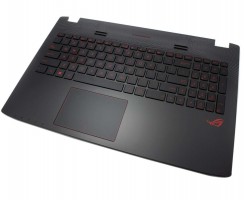 Tastatura Asus  GL552VW neagra cu Palmrest negru iluminata backlit. Keyboard Asus  GL552VW neagra cu Palmrest negru. Tastaturi laptop Asus  GL552VW neagra cu Palmrest negru. Tastatura notebook Asus  GL552VW neagra cu Palmrest negru