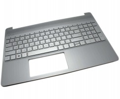 Tastatura HP 15T-DY Argintie cu Palmrest Argintiu. Keyboard HP 15T-DY Argintie cu Palmrest Argintiu. Tastaturi laptop HP 15T-DY Argintie cu Palmrest Argintiu. Tastatura notebook HP 15T-DY Argintie cu Palmrest Argintiu