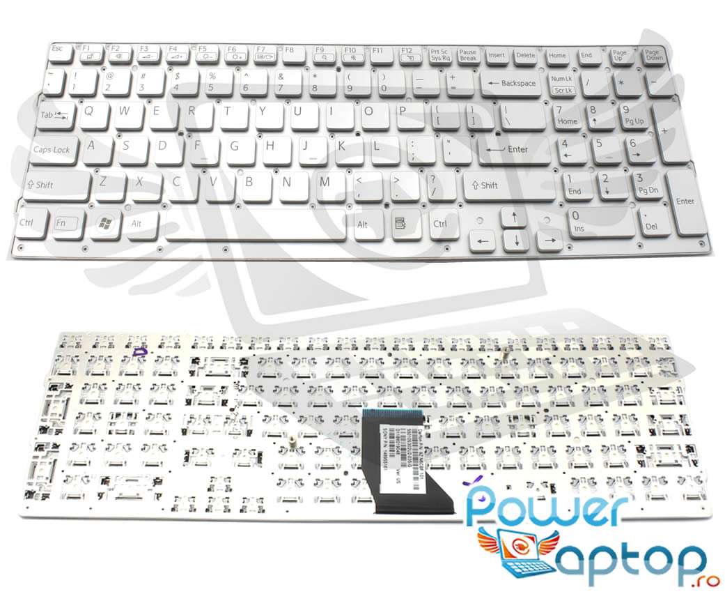 Tastatura argintie Sony Vaio VPCCB17FX layout US fara rama enter mic imagine powerlaptop.ro 2021