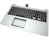 Tastatura Asus  90NB02A0-R30280 neagra cu Palmrest argintiu. Keyboard Asus  90NB02A0-R30280 neagra cu Palmrest argintiu. Tastaturi laptop Asus  90NB02A0-R30280 neagra cu Palmrest argintiu. Tastatura notebook Asus  90NB02A0-R30280 neagra cu Palmrest argintiu