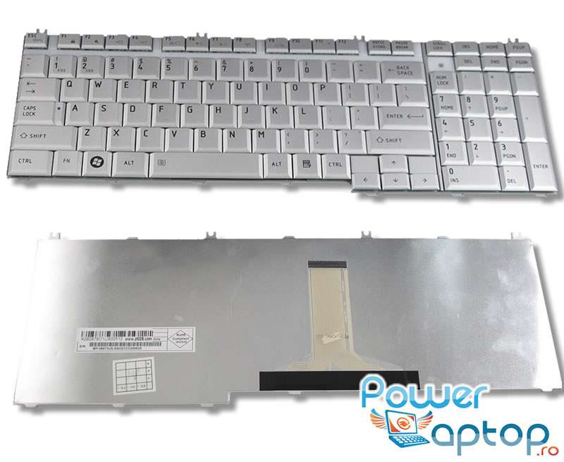 Tastatura Toshiba Satellite A505d argintie