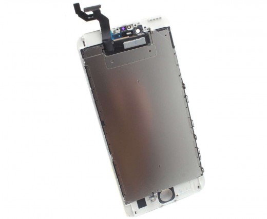 Display iPhone 6S Plus Complet, cu tablita metalica pe spate, conector pentru amprenta si ornamente camera si casca.