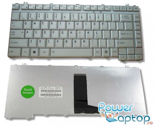 Tastatura Toshiba Satellite A202 argintie. Keyboard Toshiba Satellite A202 argintie. Tastaturi laptop Toshiba Satellite A202 argintie. Tastatura notebook Toshiba Satellite A202 argintie