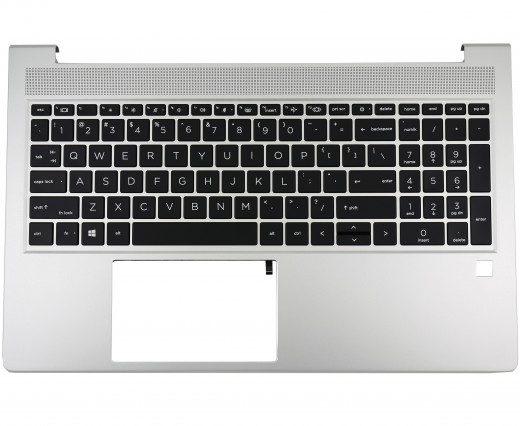Tastatura HP ProBook 455 G9 Neagra cu Palmrest argintiu iluminata backlit. Keyboard HP ProBook 455 G9 Neagra cu Palmrest argintiu. Tastaturi laptop HP ProBook 455 G9 Neagra cu Palmrest argintiu. Tastatura notebook HP ProBook 455 G9 Neagra cu Palmrest argintiu