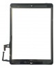 Digitizer Touchscreen Apple iPad Air A1475 A1474 cu buton home si adeziv Negru. Geam Sticla Tableta Apple iPad Air A1475 A1474 cu buton home si adeziv Negru