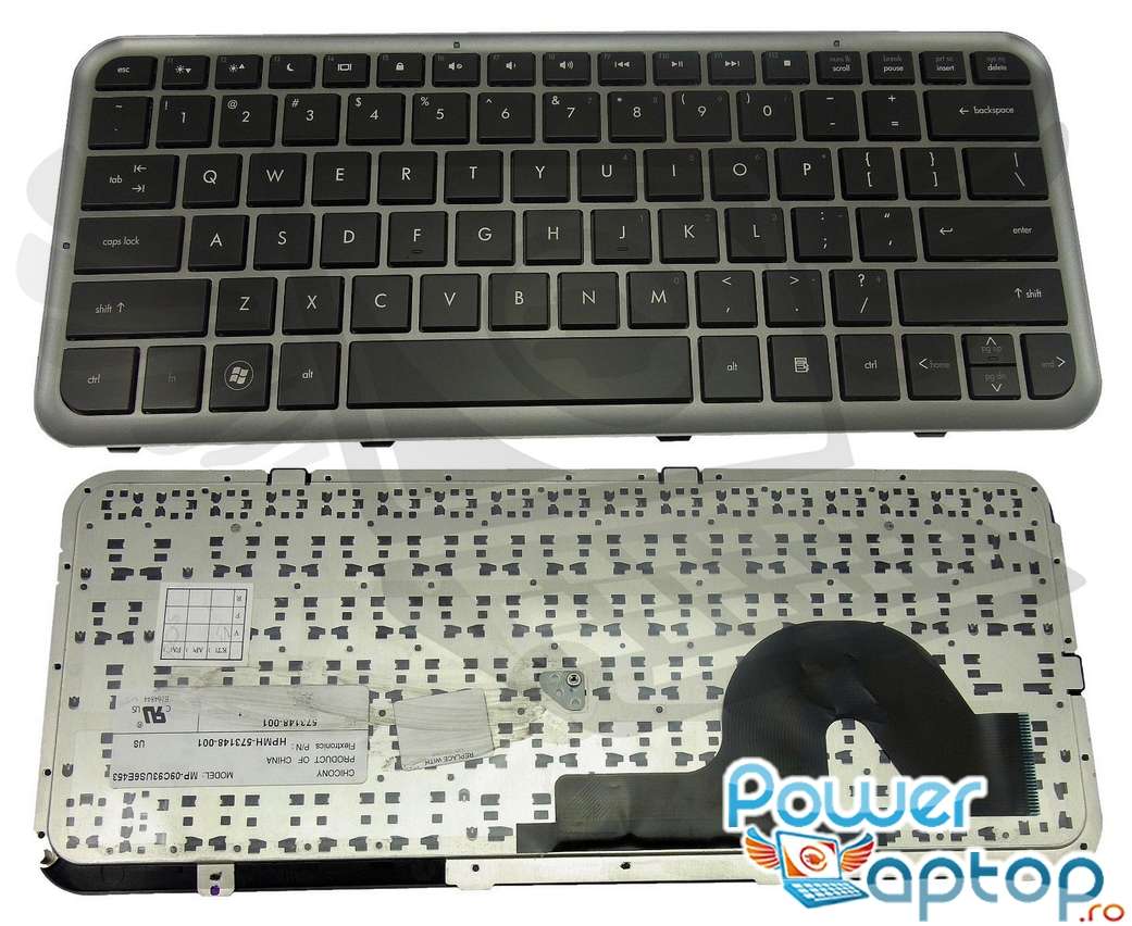 Tastatura HP Pavilion DM3 1125 rama gri imagine powerlaptop.ro 2021