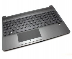 Tastatura HP 15-DW neagra cu Palmrest negru iluminata backlit. Keyboard HP 15-DW neagra cu Palmrest negru. Tastaturi laptop HP 15-DW neagra cu Palmrest negru. Tastatura notebook HP 15-DW neagra cu Palmrest negru