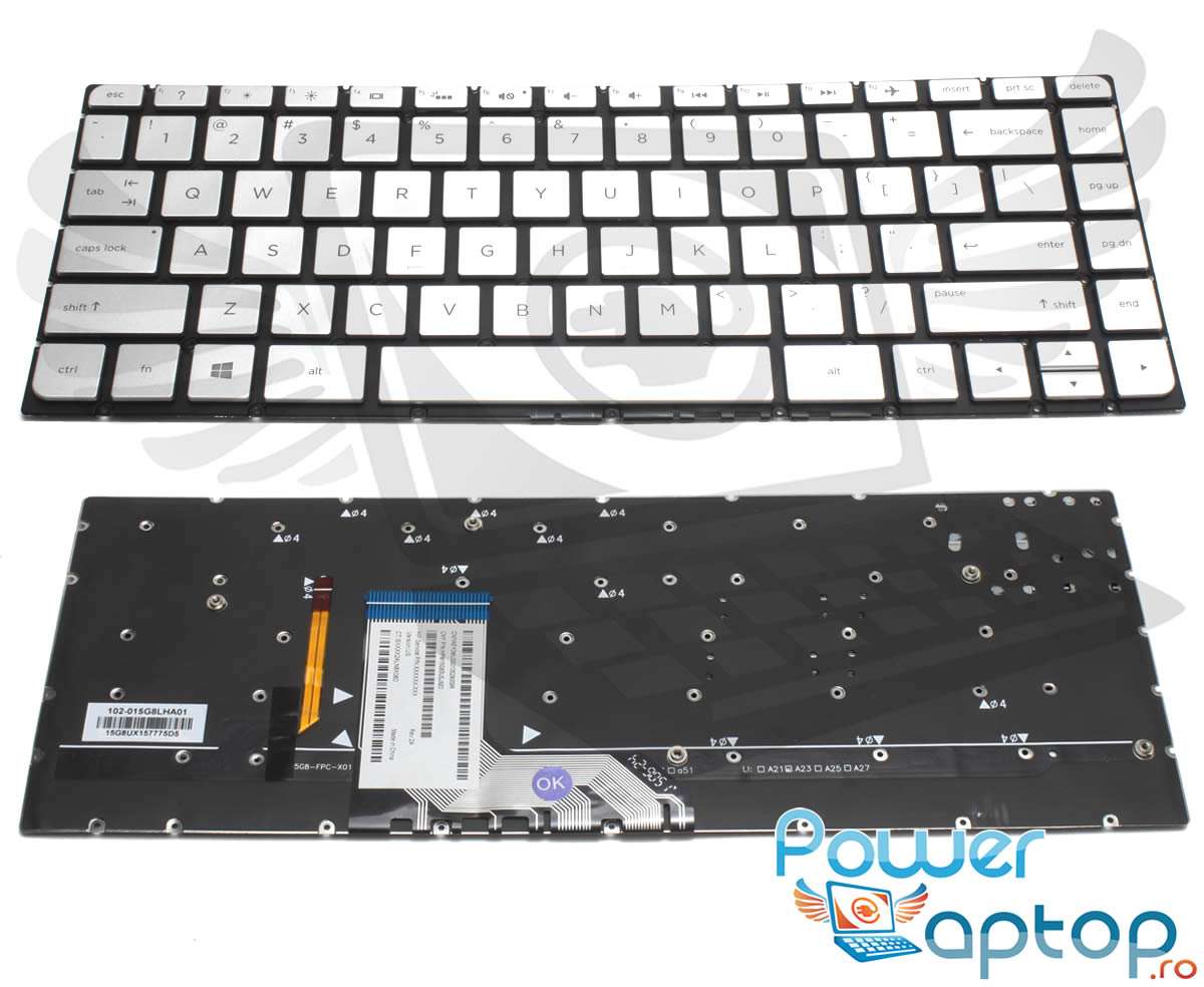 Tastatura HP HPM15G83USJ920 Argintie iluminata backlit imagine powerlaptop.ro 2021