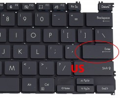 Tastatura Neagra Asus 9Z.NKGBN.501 iluminata varianta cu 5 suruburi layout US fara rama enter mic