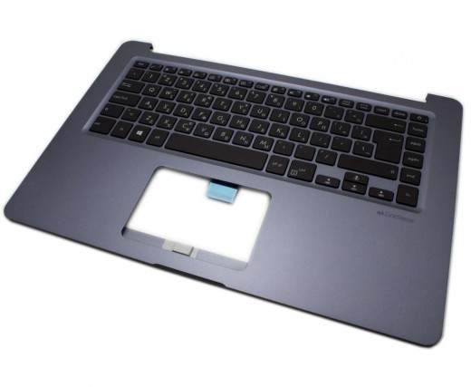 Tastatura Asus 90NB0FM1-R30280 neagra cu Palmrest Albastru iluminata backlit. Keyboard Asus 90NB0FM1-R30280 neagra cu Palmrest Albastru. Tastaturi laptop Asus 90NB0FM1-R30280 neagra cu Palmrest Albastru. Tastatura notebook Asus 90NB0FM1-R30280 neagra cu Palmrest Albastru