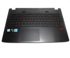 Tastatura Asus  GL552J neagra cu Palmrest negru iluminata backlit. Keyboard Asus  GL552J neagra cu Palmrest negru. Tastaturi laptop Asus  GL552J neagra cu Palmrest negru. Tastatura notebook Asus  GL552J neagra cu Palmrest negru