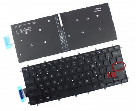 Tastatura Dell M9DMK iluminata. Keyboard Dell M9DMK. Tastaturi laptop Dell M9DMK. Tastatura notebook Dell M9DMK