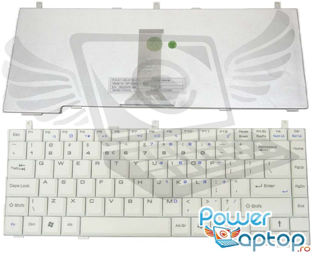 Tastatura MSI MegaBook VR330X alba MSI imagine noua reconect.ro