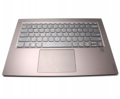 Tastatura Lenovo 5CB0Q09621 gri cu Palmrest Shampagne Rose iluminata backlit. Keyboard Lenovo 5CB0Q09621 gri cu Palmrest Shampagne Rose. Tastaturi laptop Lenovo 5CB0Q09621 gri cu Palmrest Shampagne Rose. Tastatura notebook Lenovo 5CB0Q09621 gri cu Palmrest Shampagne Rose