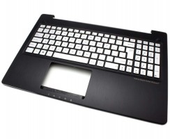 Tastatura Asus N550JK argintie cu Palmrest negru iluminata backlit. Keyboard Asus N550JK argintie cu Palmrest negru. Tastaturi laptop Asus N550JK argintie cu Palmrest negru. Tastatura notebook Asus N550JK argintie cu Palmrest negru