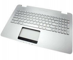 Tastatura Asus Rog N551ZU argintie cu Palmrest argintiu. Keyboard Asus Rog N551ZU argintie cu Palmrest argintiu. Tastaturi laptop Asus Rog N551ZU argintie cu Palmrest argintiu. Tastatura notebook Asus Rog N551ZU argintie cu Palmrest argintiu
