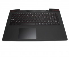 Tastatura Lenovo  Y50 70 neagra cu Palmrest negru iluminata backlit