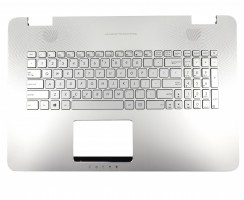 Tastatura Asus ROG G771JW Argintie cu Palmrest Argintiu iluminata backlit. Keyboard Asus ROG G771JW Argintie cu Palmrest Argintiu. Tastaturi laptop Asus ROG G771JW Argintie cu Palmrest Argintiu. Tastatura notebook Asus ROG G771JW Argintie cu Palmrest Argintiu