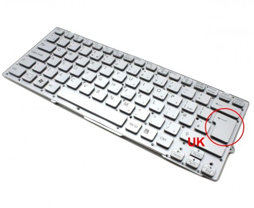 Tastatura Sony Vaio VPCSB Argintie iluminata. Keyboard Sony Vaio VPCSB. Tastaturi laptop Sony Vaio VPCSB. Tastatura notebook Sony Vaio VPCSB