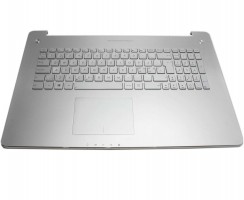 Tastatura Asus  N750JK argintie cu Palmrest argintiu iluminata backlit. Keyboard Asus  N750JK argintie cu Palmrest argintiu. Tastaturi laptop Asus  N750JK argintie cu Palmrest argintiu. Tastatura notebook Asus  N750JK argintie cu Palmrest argintiu
