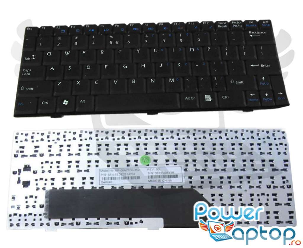 Tastatura MSI MS N033 neagra imagine powerlaptop.ro 2021