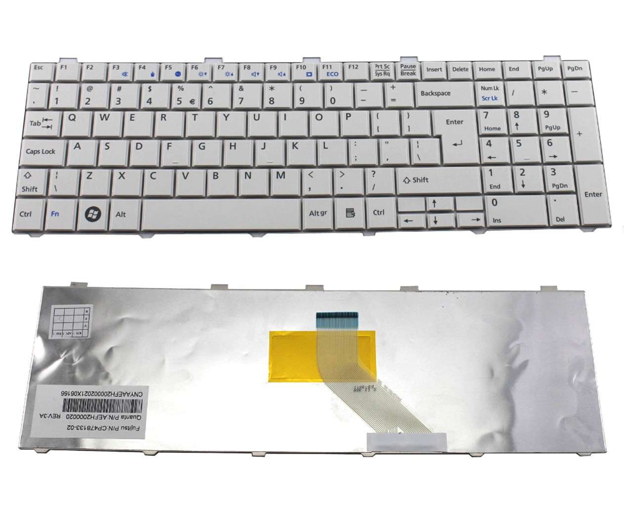 Tastatura Fujitsu Lifebook NH751 alba Fujitsu Siemens imagine noua 2022