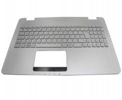 Tastatura Asus N551J argintie cu Palmrest argintiu iluminata backlit. Keyboard Asus N551J argintie cu Palmrest argintiu. Tastaturi laptop Asus N551J argintie cu Palmrest argintiu. Tastatura notebook Asus N551J argintie cu Palmrest argintiu