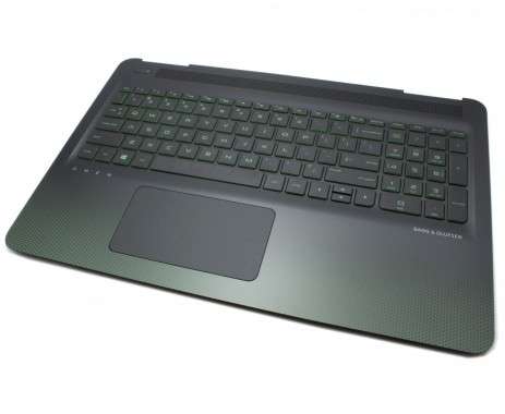 Tastatura HP 9Z.NC8BQ.G01 Neagra cu Palmrest Verde iluminata backlit. Keyboard HP 9Z.NC8BQ.G01 Neagra cu Palmrest Verde. Tastaturi laptop HP 9Z.NC8BQ.G01 Neagra cu Palmrest Verde. Tastatura notebook HP 9Z.NC8BQ.G01 Neagra cu Palmrest Verde