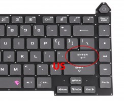 Tastatura Gri Asus ROG Strix G15 G513RS iluminata RGB layout US fara rama enter mic