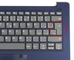 Tastatura Lenovo IdeaPad S340-14IML Gri cu Palmrest Albastru si TouchPad iluminata backlit