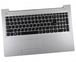 Tastatura Lenovo IdeaPad 310-15IKB Neagra cu Palmrest Argintiu cu TouchPad