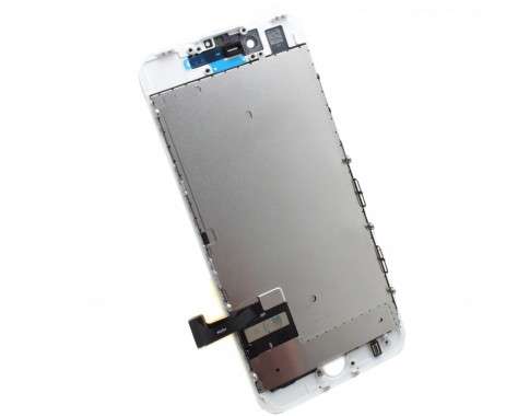 Display iPhone 7 Complet, cu tablita metalica pe spate, conector pentru amprenta si ornamente camera si casca.