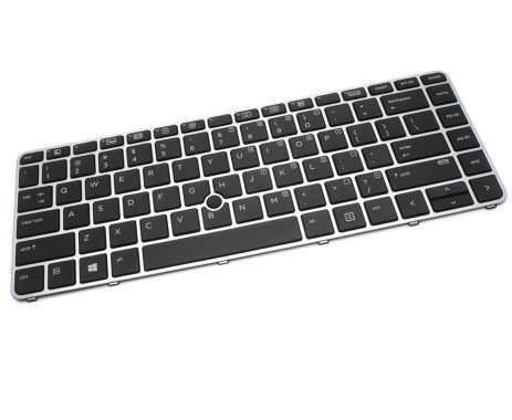 Tastatura HP EliteBook 840 G3 Neagra cu Rama Gri iluminata backlit. Keyboard HP EliteBook 840 G3 Neagra cu Rama Gri. Tastaturi laptop HP EliteBook 840 G3 Neagra cu Rama Gri. Tastatura notebook HP EliteBook 840 G3 Neagra cu Rama Gri